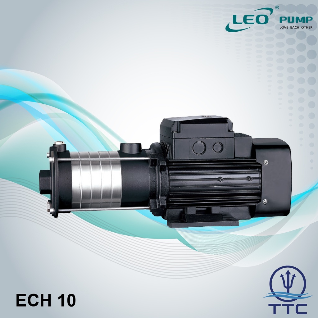 Stainless Steel Horizontal Multistage Pump: Model ECH-10-50 x 2.2kW/3HP x 3 Phase x Clean Water
